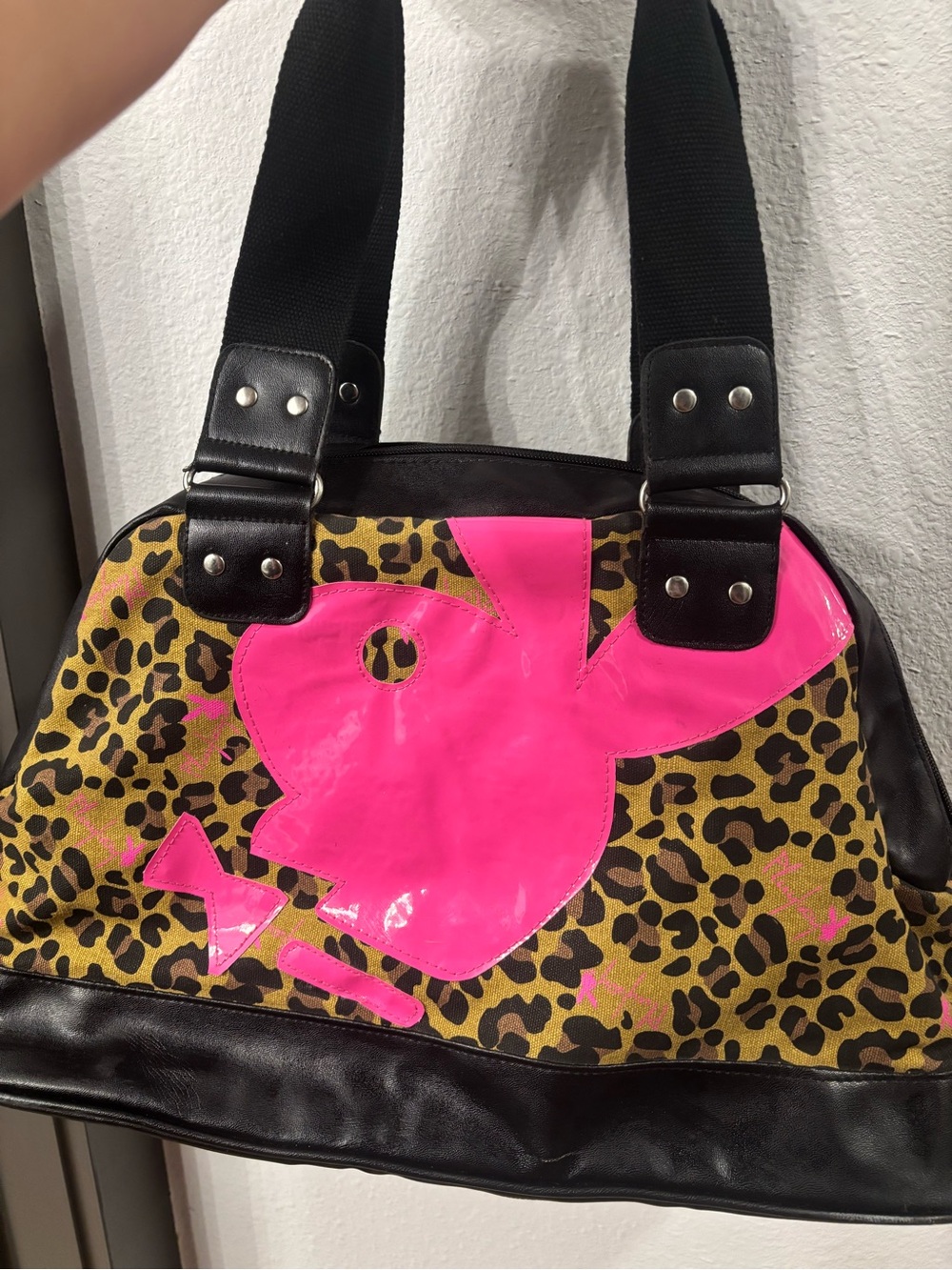 Vintage playboy cheetah bowler bag